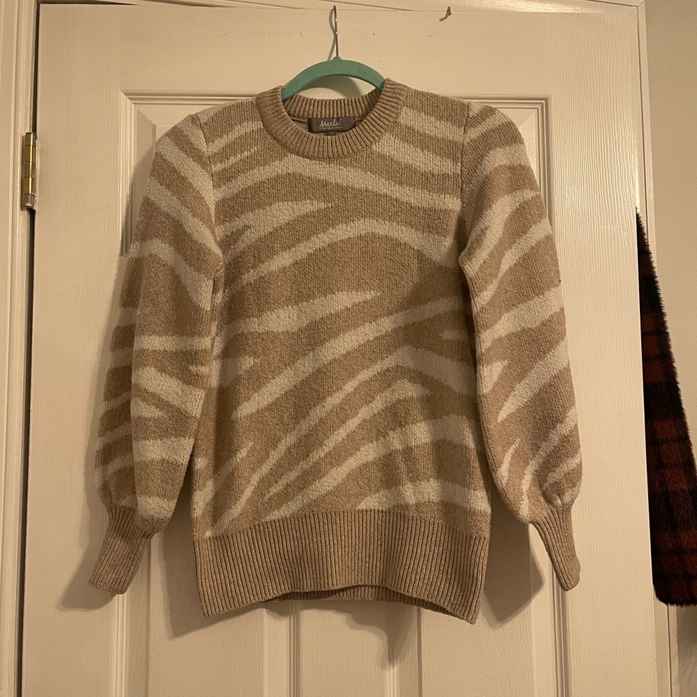 Marled Creme and Tan Sweater